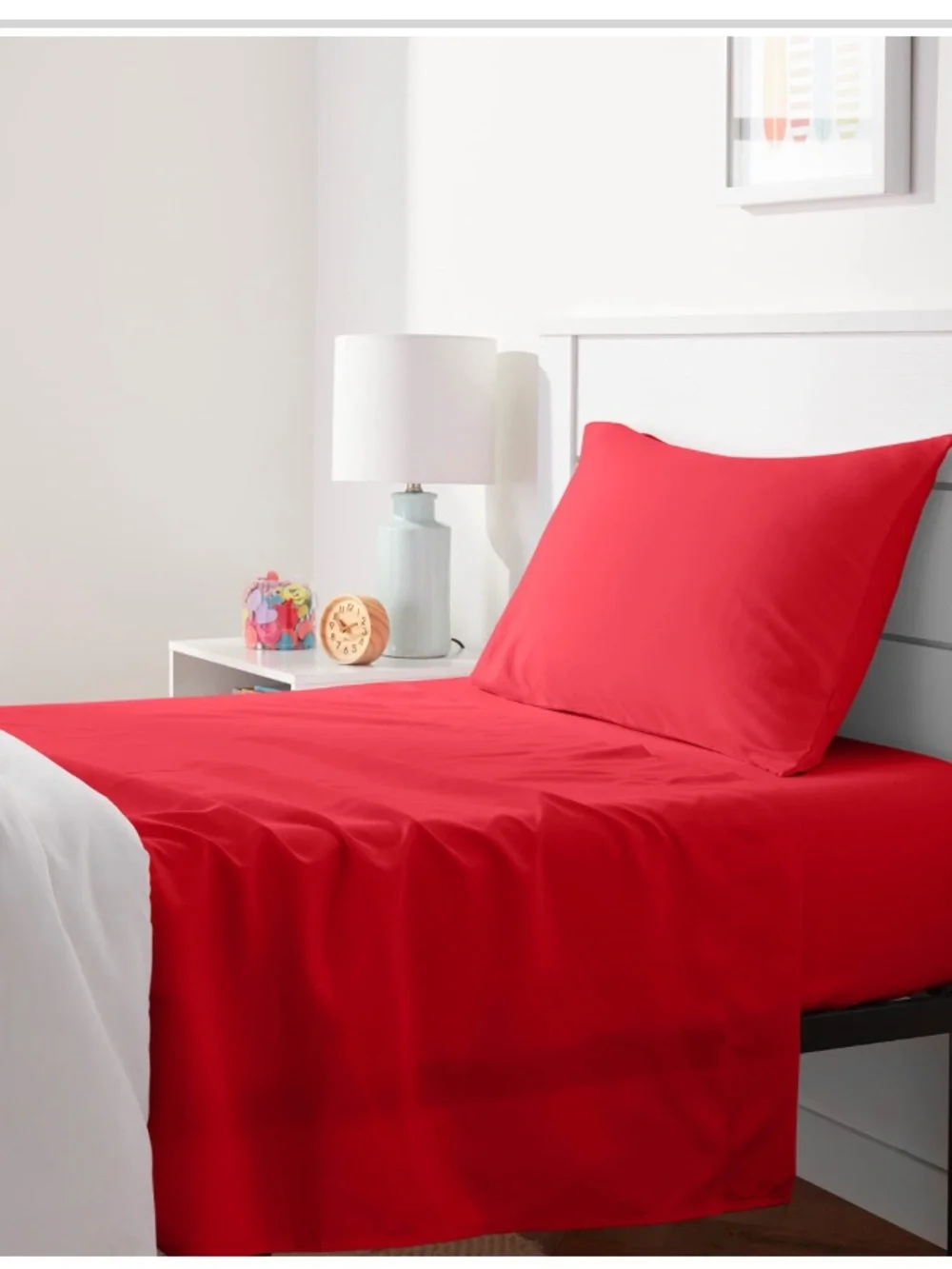 Twin Bed Sheets 100% Microfiber 3Pc Set  - RED